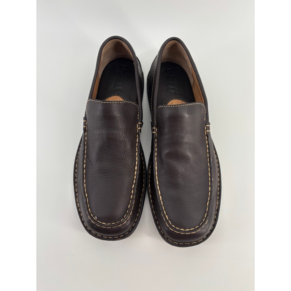 Born Mens Leather Loafers Dark Brown Slip On Driving Shoes Size 11.5 H489-302